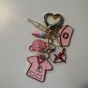 Pink Nurse Themed Bag Charm/Keychain